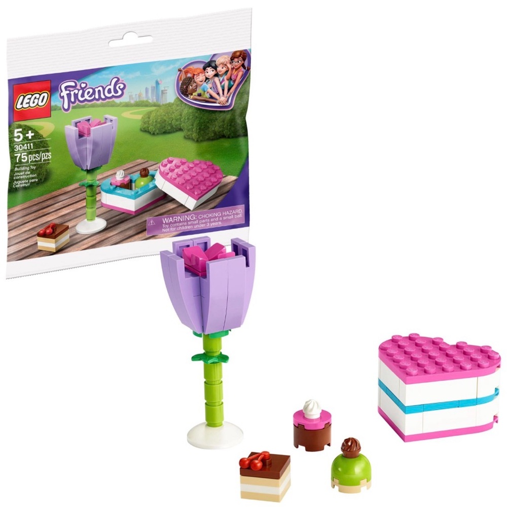 4 Poly bags of LEGO 30411 Friends Chocolate Box & Flower Brand New Sealed